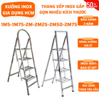 [1m5-2m75] Thang xếp inox nhiều kích thước, thang gấp gọn, thang inox nhiều bậc, thang chữ A...