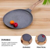 1pc 24cm Non-Stick Pans Frying Pan Pancake Cooking Pan Household Wooden Handle Gas Stove Induction Cooker Universal