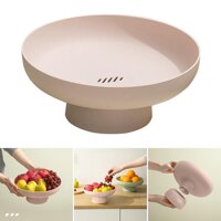 1pc Fruit Storage Snack Tray Drainer Basket Candy Nut Dish Home for Nuts - pink