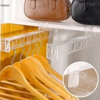 1pc Nhựa Trong Suốt Kính Thiên Văn Trượt Đường Sắt Quần Giá Tất Cả Trong Một Đa Năng Có Thể Thu Vào Quần Lót Móc Treo Nhà Tủ Quần Áo Phụ Kiện Bảo Quản