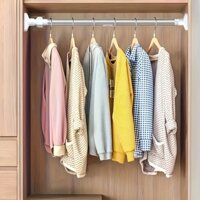 1pc thanh treo đồ inox không khoan, có thể điều chỉnh, dùng cho phòng tắm, rèm cửa.