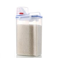 1PCS Rice Storage Bin 2KG Portable Food Grain Storage Box Rice Storage Box Dispenser Sealed Tank with Measuring Cup