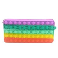 1Pcs Silicone Pencil Case Fidget Toys Sensory Anti Stress Educational Bubble Decompression Learning Stationery Storage B