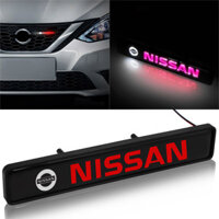 1Pcs Tạo Kiểu Cho Xe Cho Logo Nissan Huy Hiệu Logo Chạy Ban Ngày Phía Trước Chụp Đèn Lưới Tản Nhiệt Mui Xe Đèn Rọi Logo Led