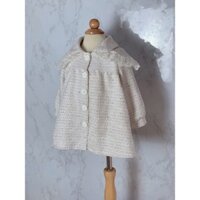 1ri áo khoác trắng cổ ren Lennco