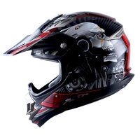 1Storm Adult Motocross Helmet Off Road MX BMX ATV Dirt Bike Mechanic Skull Red