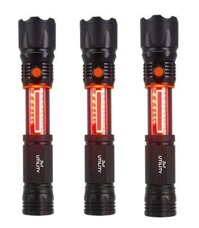 1TAC 3 In 1 Utility Light Flashlight 5 Pack, Magnetic Base 1200 Lumens With 20 X Zoom, Lantern, Emergency SOS Safety Beacon Strobe Mode Light (3)