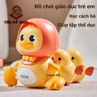 1(TẶNG PIN) Đồ chơi Mẹ vịt dẫn con đi chơi mới nhất 2025- có nhạc có đèn di chuyển