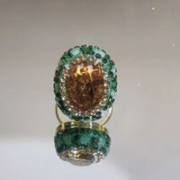 1turkey Sultan Đá Dongling Trang Sức Nhẫn Kim Cương Xanh Liv Thổ Nhĩ Kỳ Đá Sultan Dongling Ngọc Xanh Nhẫn Kim Cương Sống Có Thể Điều Chỉnh Đá Thô Retro Nhẫn 08.32