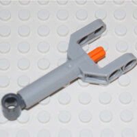 1x LEGO Light Bluish Gray Technic Linear Actuator Mini with Dark Bluish Gray Head and Orange Axle 4612100 92693