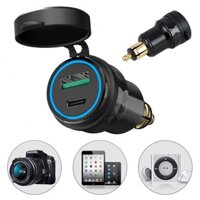 1x Sạc USB Kép Hella DIN Cắm Ổ Cắm Adapter Cho Xe Máy BMW 12V-24V