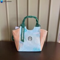 1x Túi Đựng Hộp Cơm Trưa Vải Bố Hình Starbucks Bền