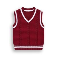 2-12 tuổi trẻ em của dệt kim vest áo len áo ghi lê bé Bìa cho bé trai bé gái Preppy phong cách vest