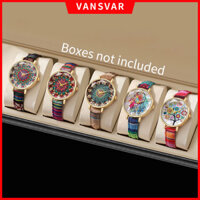 2 / 3 / 5 Chiếc Đồng Hồ Thời Trang Cổ Điển In Hình PU Dây Đeo Đồng Hồ Đeo Tay Thạch Anh Cho Nữ Đồng Hồ Quà Tặng (Không Có Hộp)