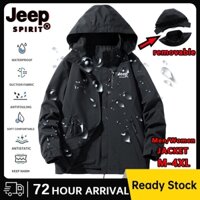 [2-3 ngày đến]Jeep SPIRIT Đi Bộ Đường Dài Áo Khoác Dành Cho Nam Quần Áo Chống Thấm Nước Phản Quang Gió Săn Bắn Cắm Trại Đi Bộ Áo Khoác Ngoài Trời Chống Gió Áo Khoác Nam