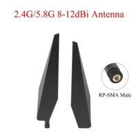 2 / 4 Chiếc 2.4G / 5.8G 8-12dBi Ăng Ten WiFi Băng Đô Kép RP-SMA Nam 2400-5900Mhz Cho Máy Tính Card Mạng WLAN Router Cho ASUS Router