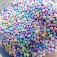 2-4mm Mini Các Loại Bóng Xốp Tròn Nhiều Màu Sắc Polystyrene Styrofoam Filler Bọt Hạt Bóng Cho Slime