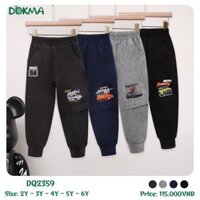 (2-6y) Quần dài bo ống vải cotton mỏng - DOKMA