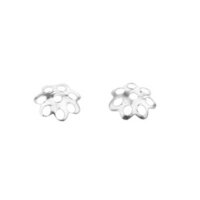 2-8pack 300pcs 6mm Vintage Copper Plated Flower Bead Caps Jewelry Making Silver - 4 Pcs