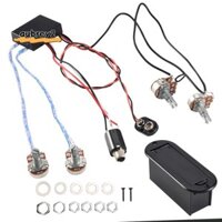 2 Band Active Bass Guitar EQ Equalizer Preamp Circuit Pickup Đen