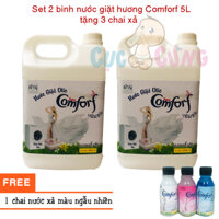 2 bình Nước giặt quần áo hương Comforf Thái Lan 5 lít (Trắng) Tặng 3 chai xả