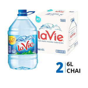 2 bình nước khoáng LaVie 6 lít