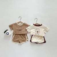 2 Bộ Bé Tay Ngắn Top Quần Short Cotton Phù Hợp Với Hoạt Hình Trẻ Em Bộ Quần Áo Mùa Hè