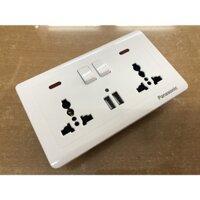 2 Bộ Ổ Cắm Điện Âm Tường Chống Giật Có công tắc và USB TK-TT-126