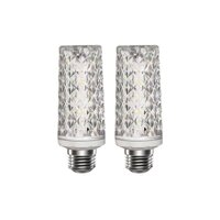 2 bóng đèn LED 30W E27 / E14, AC220V-240V, thiết kế pha lê acrylic, thích hợp cho phòng khách, nhà bếp, phòng ngủ, văn phòng
