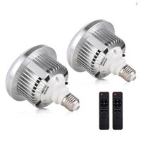 2 Bóng Đèn LED 85W 3200K-5500K Bóng Đèn Chụp Ảnh Tiết Kiệm Năng Lượng Có Thể Điều Chỉnh Độ Sáng E27 Gắn Với Điều Khiển Từ Xa Cho Phòng Chụp Ảnh Nhà Kho Văn Phòng Khách Sạn