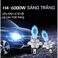 2 bóng đèn pha ôtô H4 12V-100W-6000W sáng trắng hàng chính hãng