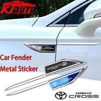 2 Cái / bộ Toyota Corolla Cross Car Fender Kim Loại Miếng Dán Bên Ngoài Trang Trí Bên Phải Trái Đề Can Sửa Đổi Thể Thao TRD Phụ Kiện