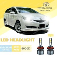 2 CÁI CHO TOYOTA wish 2003-2017 H11 LED Siêu Sáng Hi / Lo Beam Đèn Pha Đèn Pha LED Bóng Đèn Trắng