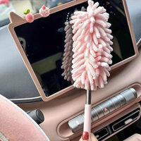 2 cái chổi quét bụi ô tô mini, công cụ quét bụi microfiber có thể thu vào và uốn cong để làm sạch nhà cửa và nội thất ô tô, chất liệu sợi polyester