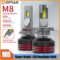 [2 CÁI] Đèn pha LED công suất cao M8 120W H4 siêu sáng 3570 Đèn pha H1 H7 H8 H11 H16 HB3 9005 HB4 / 9006 9012 880 Đèn sương mù ô tô Đèn LED chùm thấp cao