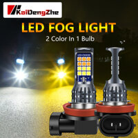 [2 Cái] Đèn sương mù Led ô tô hai màu 24Led H3 Bóng đèn Led H4 H7 H11 H8 Đèn sương mù ô tô siêu sáng 9006 H16 P13W