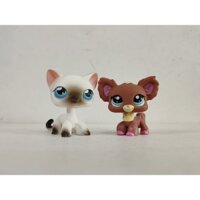 2 Cái / lốc LPS Đồ Chơi Littlest Pet Shop Chihuahua Chó Mèo #5#1623 Nhân Vật Động Vật