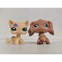 2 Cái / lốc LPS Đồ Chơi Littlest Pet Shop Chó Mèo #1962#716 Nhân Vật Động Vật