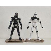 2 Cái / lốc Star War Republic Clone Trooper Đen Trắng w / phụ kiện Nhân Vật Hành Động 3.75 "#031