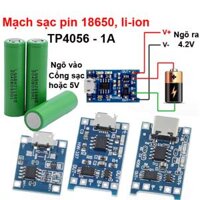 (2 cái) Mạch Sạc Pin TP4056 cổng USB micro B / Type C (Có / Không IC bảo Vệ )
