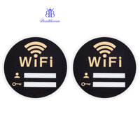 2 Cái Màu Đen Tròn WiFi Mật Khẩu Ký Acrylic WiFi Che Phủ Biển Hiệu Không Dây Bảo Vệ Mạng Có Chất Dính Cho Phòng Họp Văn Phòng Quán Cà Phê Thư Viện (15x0.25cm)