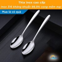 [2 Cái] Muỗng Inox 316 Cao Cấp – Kháng Khuẩn, Sáng Bóng, Thiết Kế Thanh Lịch, An Toàn Cho Sức Khỏe SSGP