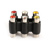 2 cái RCA Ba AV Audio Video Nữ để Nữ Khớp Nối Adapter Khớp