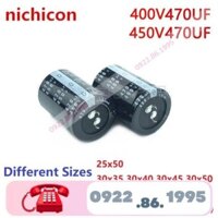 2 Cái/lốc Nichicon 470Uf 400V 470Uf 450V 400v470uf 450v470uf 25X50 30x3 5/40/45/50 35x3 0/35/40/45/50 Tụ Psu Gắn Vào