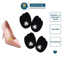 2 cặp miếng lót mũi giày cao gót 4D êm chân thoáng khí - buybox - BBPK14 - 1 cặp màu Đen  1 cặp màu Kem