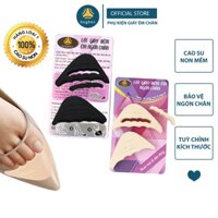 2 cặp miếng lót mũi giày nam cao su non đệm êm ngón chân - buybox - BBPK50 - 2 cặp màu Đen