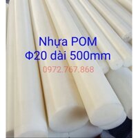 (2 cây)Nhựa POM 20*500mm, đường kính 20mm, dài 50cm