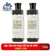 2 chai Sữa tắm SOS cho chó mèo giúp Phục hồi da, lông chai 530ml màu đen chính hãng