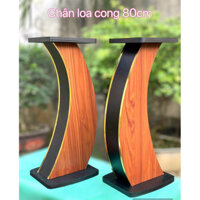 2 Chân Loa Gỗ Bookshelf Cao 65-85cm, Chân Loa Đứng Cao Cấp, Chịu Tải 60Kg, Gỗ MDF Cắt CNC, Bọc Vân Gỗ