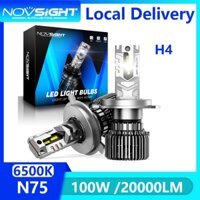 2 Chiếc 100w 20000LM Novsight N75 Đèn Pha Ô Tô LED H4 Tùy Chỉnh Siêu Sáng Trắng 6500K